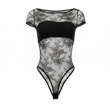 Spring Summer Women Sexy Lace Patchwork Ruched Skirt Set
