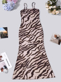 Spring Summer Women Chic Strap Long Dress