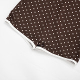 Women Polka Dot Color Block Strapless Tight Fitting Rompers