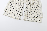 Summer Women Polka Dot Printed Lace-Up Patchwork Ruffled Bell Bottom Pants