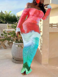Women's Mesh Print Dress