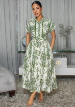 Spring & Autumn Women Printed Turndown Collar Short Sleeve Slim Waist Casual Long Shirt Dress(Processing time need 3-6 days) Spring & Autumn Women Printed Turndown Collar Short Sleeve Slim Waist Casual Long Shirt Dress(Processing time need 3-6 days)