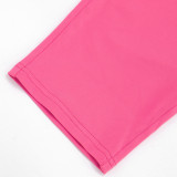 Women Sleeveless Sexy Crop Strapless Top Tight Fitting Capri Pants Color Block Set