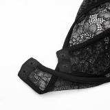 Spring Summer Women Sexy Lace Patchwork Ruched Skirt Set