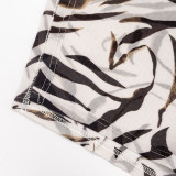 Women Sexy See-Through Mesh Cover Up Printed Dress Set