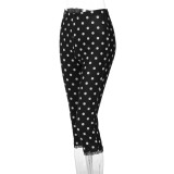 Summer Women Printed Casual Low Waist Tight Fitting Capri Pants
