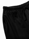 Summer Women Casual Street Halter Top & High Waist Wide Leg Pants Set