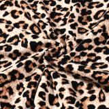 Women Casual High Waist Fitted Leopard Print Capri Pants