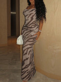 Spring Summer Women Chic Strap Long Dress