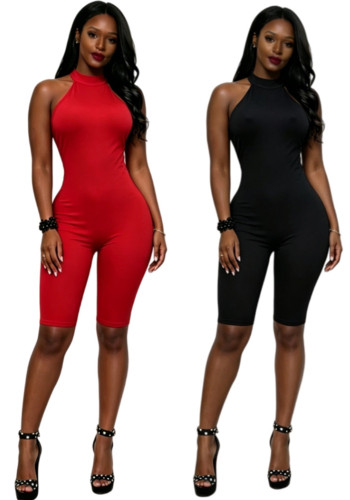Women Fitness Yoga Backless Halter Neck Jumpsuit
