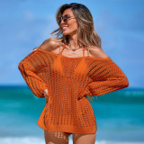 Summer Women  Cover Up V-Neck Sexy Hollow Out Beach Dress