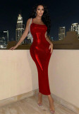 Women Sequin Evening Dress Sexy Low Back Fitted Strap Dress