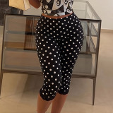 Summer Women Printed Casual Low Waist Tight Fitting Capri Pants