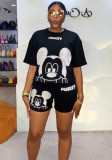 Summer Men & Women Short Sleeve T-Shirt & Shorts Tracksuit Embroidery Color Block Trendy Two-Piece Set