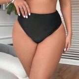 Plus Size Women Hollow Out Sexy Triangle Bikini Bottom