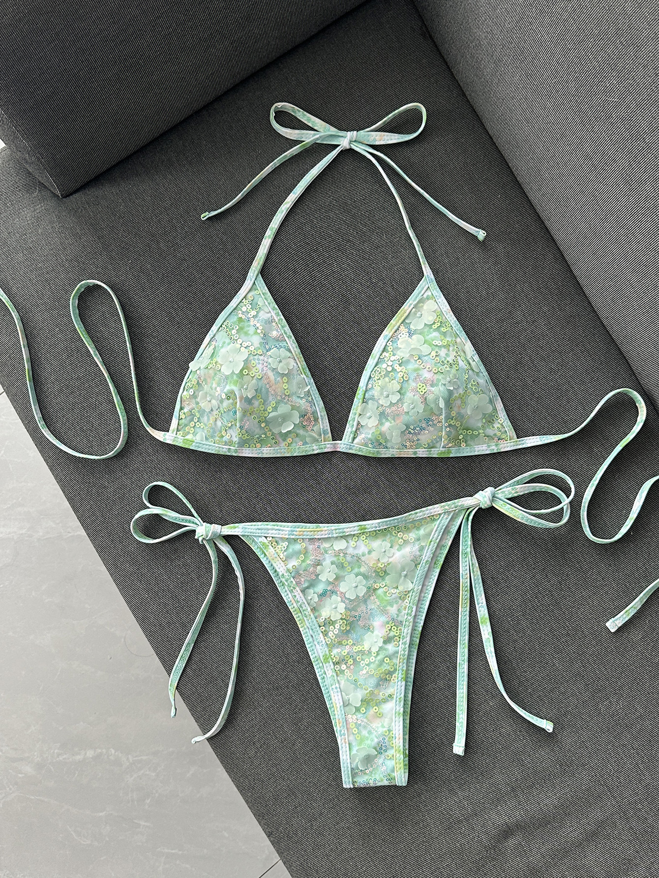 Sequin Two-Piece Swimsuit for Beachwear