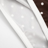 Women Polka Dot Color Block Strapless Tight Fitting Rompers