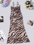 Spring Summer Women Chic Strap Long Dress