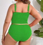 Plus Size Women Sexy High Waist Slim Fit Bikini Swimsuit Beach Wear