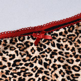 Women Casual High Waist Fitted Leopard Print Capri Pants