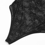 Spring Summer Women Sexy Lace Patchwork Ruched Skirt Set
