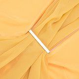Spring Summer Women Sexy Halter Neck Patchwork Dress
