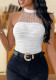 Women Sexy Halter Neck Mesh See-Through Fitted Jumpsuit