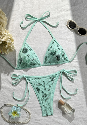 Women Sequin Swimsuit Two-Piece Set