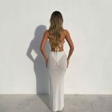 Women Casual Sexy Halter Neck Hollow Out Dress
