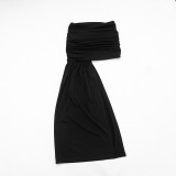 Spring Summer Women Sexy Lace Patchwork Ruched Skirt Set