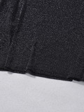 Women High Stretch Silver Cropped Round Neck Loose T-Shirt