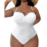 Women One-Piece Tummy Control Slim Fit Bikini Swimsuit With Shell Decoration