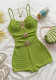 Women Textured Ruched Strap One-Piece Swimsuit Hollow Out Slim Waist With Starfish Decoration Spa Holiday Swimsuit
