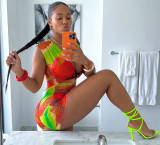 Women Sexy Deep V Tie-Dye Sleeveless Jumpsuit & Rompers