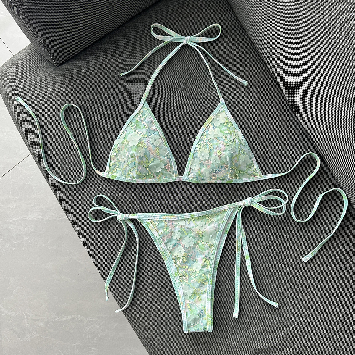 Sequin Two-Piece Swimsuit for Beachwear