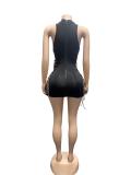Women Lace-Up Halter Neck Bodycon Dress