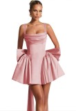 Formal Party Satin Strap Mini Dress Birthday Party Dress（Processing time need 3-6 days）