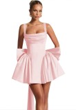 Formal Party Satin Strap Mini Dress Birthday Party Dress（Processing time need 3-6 days）