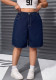 Summer Plus Size Women's American Washed Loose Wide Leg High Stretch Denim Shorts