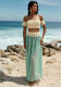 Crochet Hollow Patchwork Chiffon Beach Cover-Up Two-Piece Skirt Set