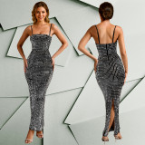 Women's Fashion Beaded Sexy Strap Bodycon Dress