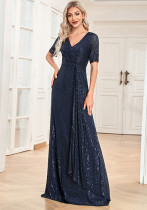 Formal Party Women's Sexy Sequin V-Neck Short Sleeve Fishtail Bridesmaid Long Dress(Processing time need 3-6 days) Formal Party Women's Sexy Sequin V-Neck Short Sleeve Fishtail Bridesmaid Long Dress(Processing time need 3-6 days)