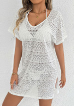 Holiday Women's Sexy Deep V Slit Lace Beach Cover-Up Dress