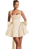 Formal Party Satin Strap Mini Dress Birthday Party Dress（Processing time need 3-6 days）