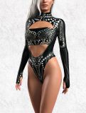 Spring-Summer Halloween Print Women's Long Sleeve One-Piece Swimsuit
