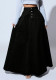 Women's Black High WaistButton Front Slim Fit A-Line Denim Maxi Skirt