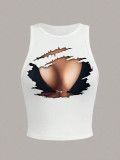 Summer Women's Slim Fit Fashion Printed Tank Top
