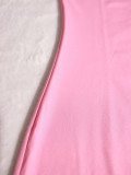 Women's Casual Solid Long Sleeve Slim Side Slit Bodycon Dress
