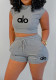 Summer Women's Solid Sport Casual T-Shirt and Shorts Two-Piece Set