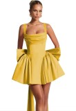 Formal Party Satin Strap Mini Dress Birthday Party Dress（Processing time need 3-6 days）